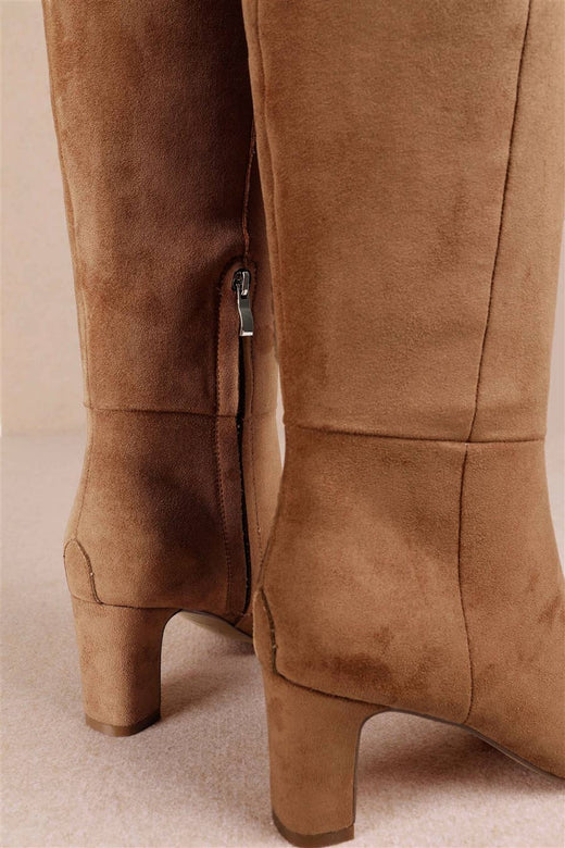 Suede Knee-High Boots