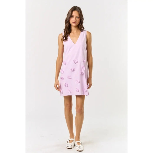 Lilac Floral Embellishment Dress