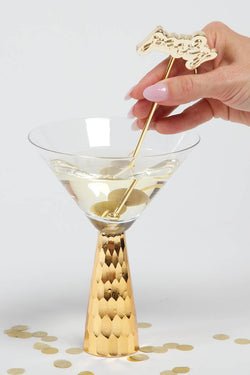 Gold Hammered Martini Glass