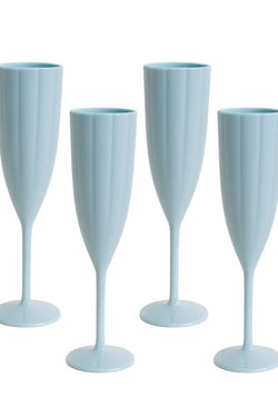 Scalloped Acrylic Champagne Flutes