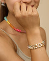 Gradient Color Glass Disc Beaded Necklace
