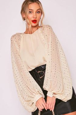 Sequin Chiffon Blouse