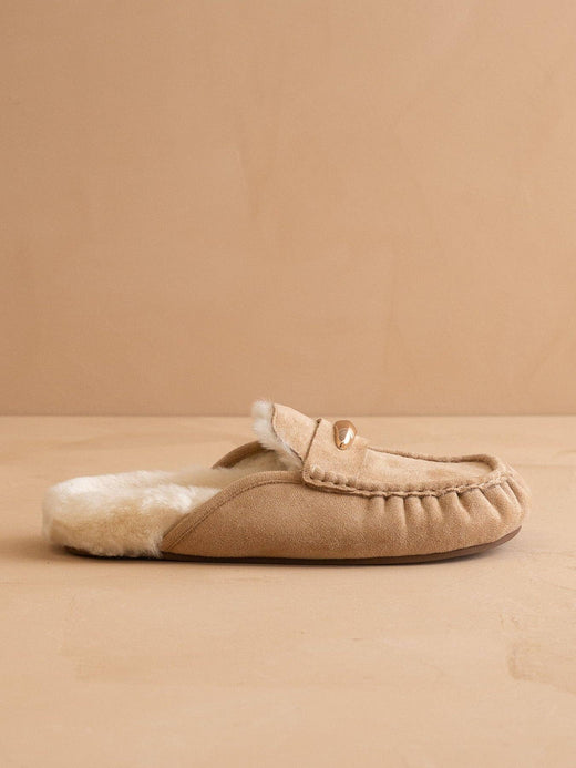 Hayden Almond Fur Lined Mule Loafer