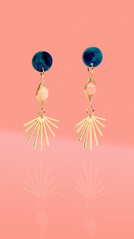 Celestial Midnight Bloom Three Tier Dangles