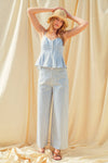 Striped stretch pocket front pants