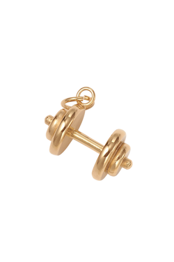 Gold Dumbbell Charm