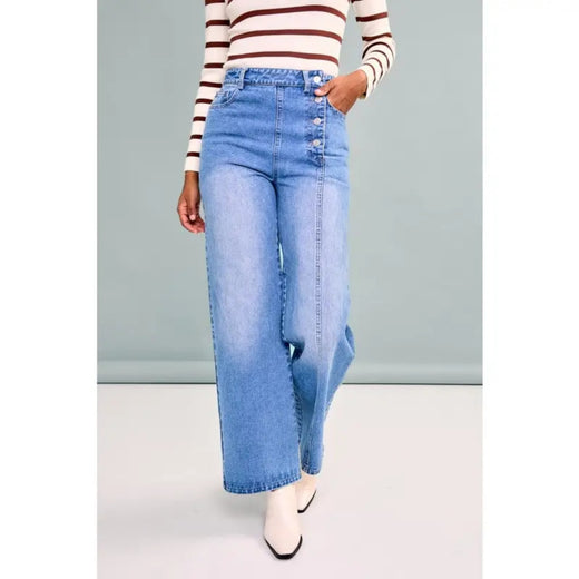 High Waist Side Opening Jeans