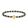 4mm Crystal Stretch Bracelet with Single Cross