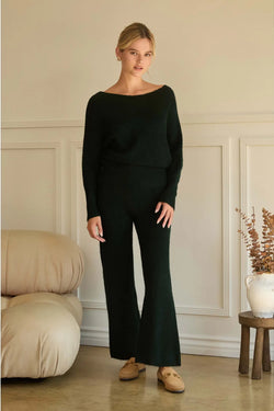 Off Shoulder Rib-Knit Sweater