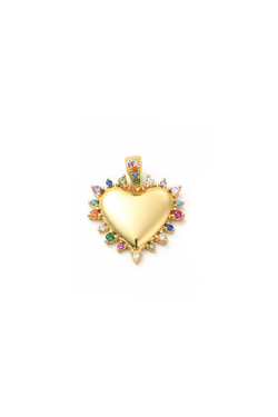 Gold Confetti Heart Charm