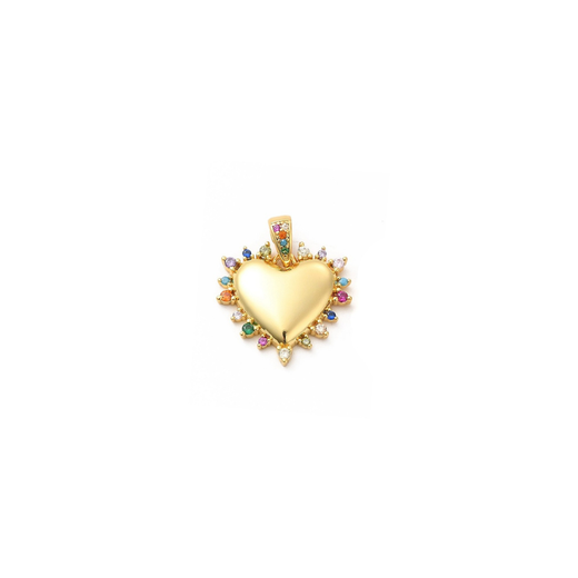 Gold Confetti Heart Charm