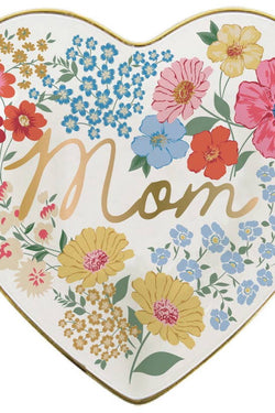 Mom Floral Heart Trinket Tray