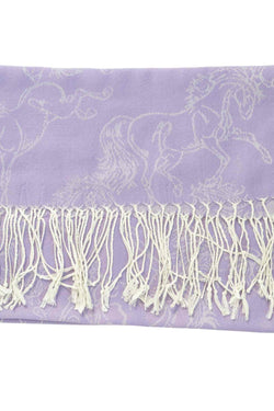 Lila Horses Pashmina Scarf