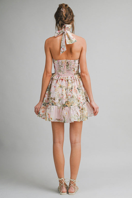 Floral Halter Mini Dress