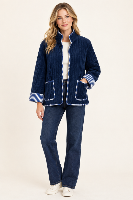 Pinstripe Cobalt Jacket