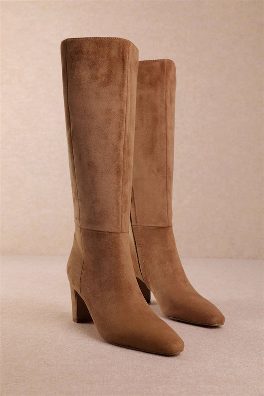 Suede Knee-High Boots