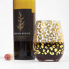 Gold Leopard Stemless Wine Glass