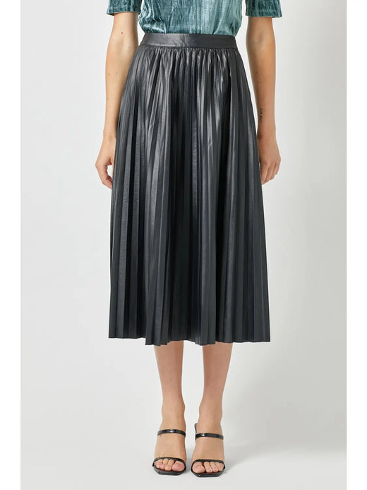 Leather Pleating Skirt