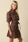 Paisley Belted Mini Dress