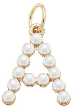 Pearl-Studded Letter Charm
