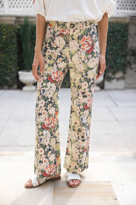 Fall Floral Print Pants