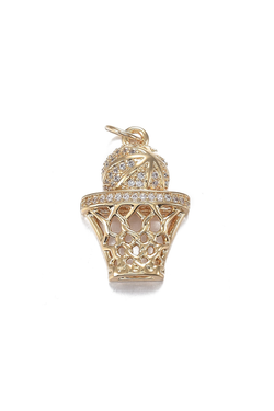 Gold Swish, Swish Basketball Charm - Gold