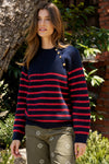 Striped Mock Neck Sweater