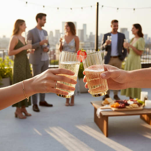 Sawyer Elegant Gold Highball Glass, 15.5 Oz