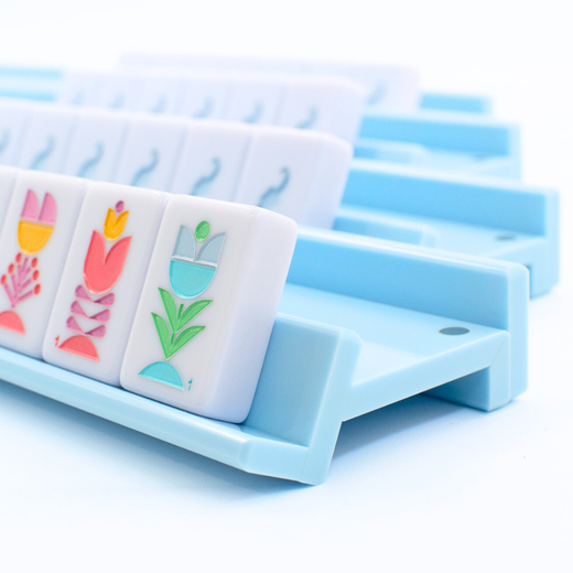 Mahjong Racks, Premium Acrylic  (4 Racks + 4 Pushers)