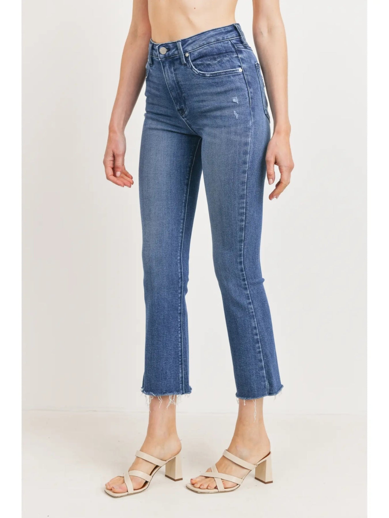 HR Tonal Cropped Flare Jeans