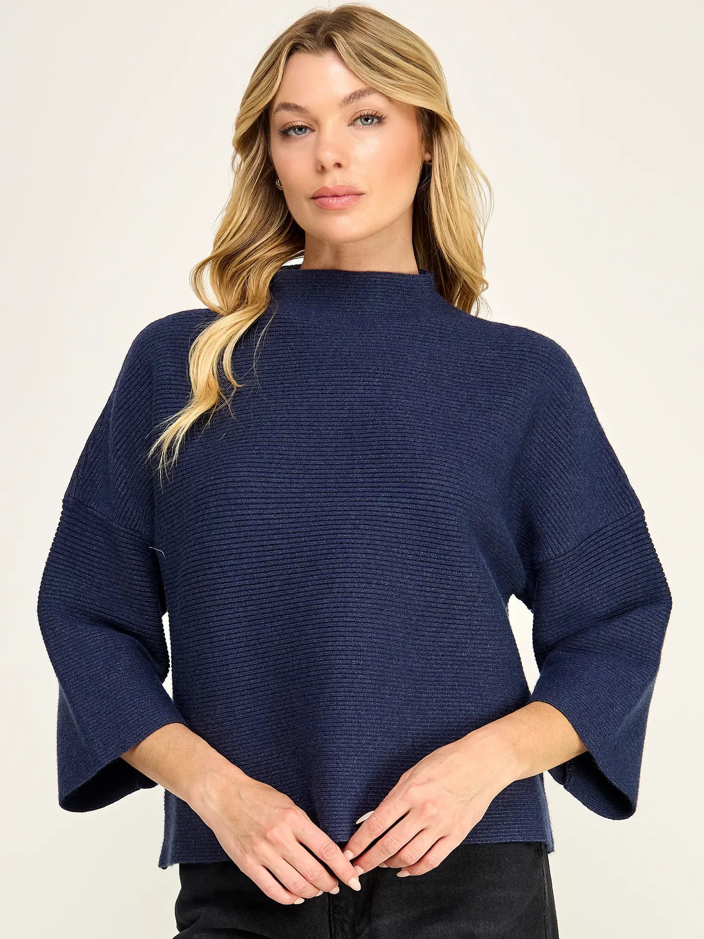 Ribbed Mock Neck Sweater