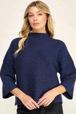 Ribbed Mock Neck Sweater