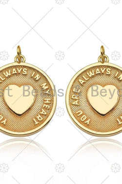 Heart On Round Medallion Pendant