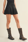 Side Zipper Flared Skorts