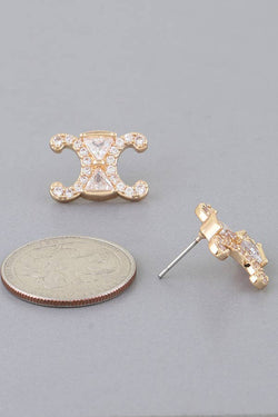 Jeweled Hourglass Stud Earrings