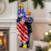 Donald Trump American Flag Ornament