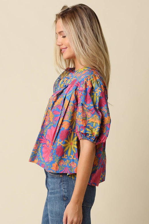 Naomi Floral Puff Sleeve Blouse