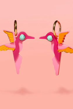 Hummingbird Hoop Earrings