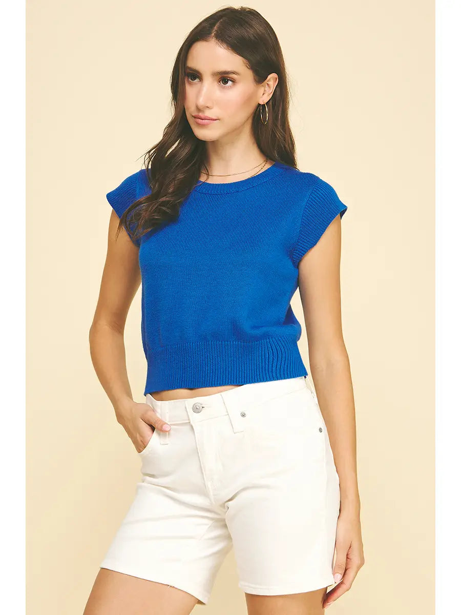 Cap Sleeve Knit Top