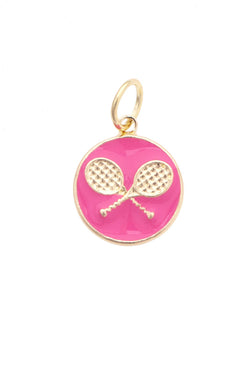 Tennis Racquets Charm in Pink