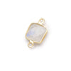 Vermeil Bezel Rainbow Moonstone Square Charm