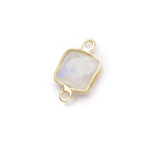 Vermeil Bezel Rainbow Moonstone Square Charm