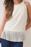Fringe Hem Sleeveless Top