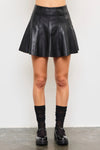 Flared Leather Skort