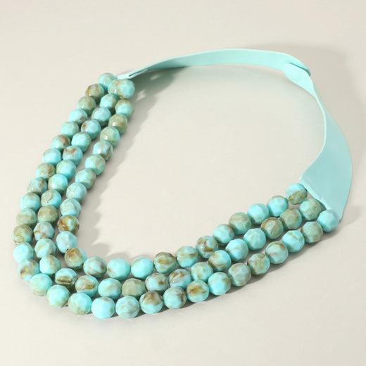 3 Row Faceted Bead Necklace