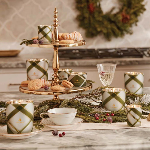 Frasier Fir Frosted Plaid Medium Poured Candle