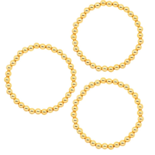 6mm Gold Bead Stretch Bracelets