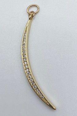 Charm Bar - Gold Long Crescent