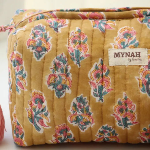Mynah Quilted Travel/Cosmetic Bag