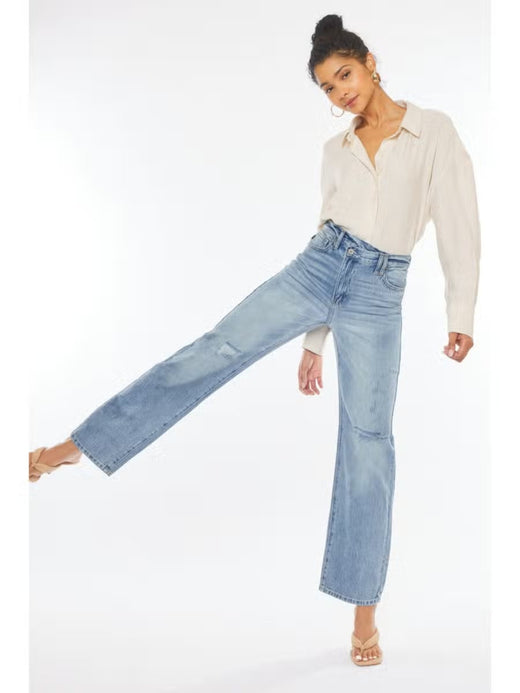 High Rise 90s Criss Cross Straight Jean – Lulubelles Boutique